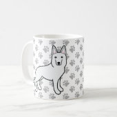 Weißer Hirte/Weißer Hirte Hund & Paws Kaffeetasse (Vorderseite Links)