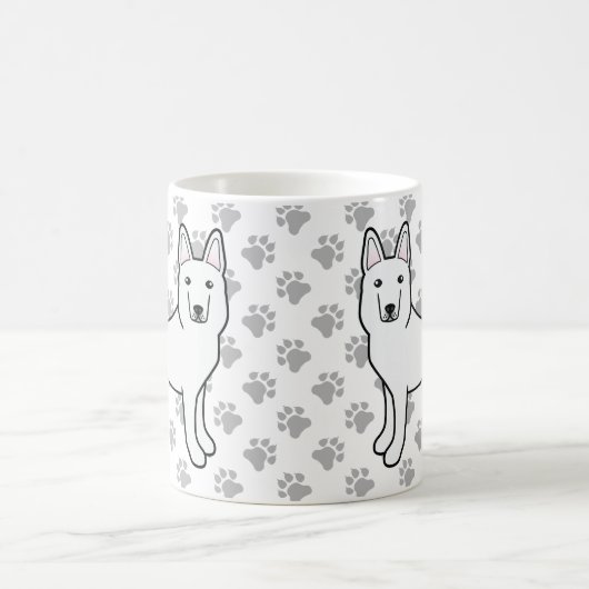 Weißer Hirte/Weißer Hirte Hund & Paws Kaffeetasse (Mittel)