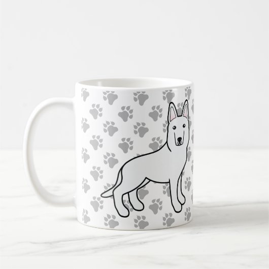 Weißer Hirte/Weißer Hirte Hund & Paws Kaffeetasse (Links)