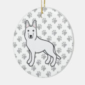 Weißer Hirte/Weißer Hirtenhund Keramik Ornament (Links)