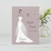 Weißer Hochzeitsgott, Candelabra-Brautparty Einladung (Stehend Vorderseite)