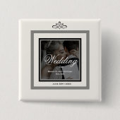 Weißer Hochzeitsknopf Button (Vorderseite)