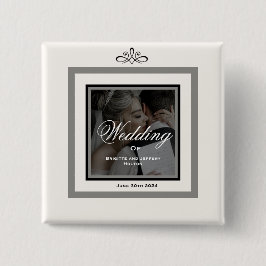 Weißer Hochzeitsknopf Button