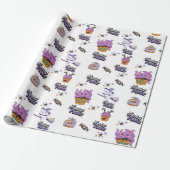 Weißer Hocus Pocus niedlich Hexenkatze Halloween Geschenkpapier (Ungerollt)