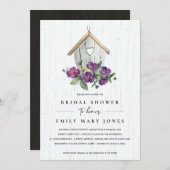 WEISSER HOLZ RUSTISCHES BLUMENBIRDHOUSE BRAUTPARTY EINLADUNG (Vorne/Hinten)