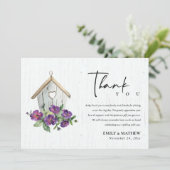 WEISSER HOLZ RUSTISCHES BLUMENBIRDHOUSE DANKESKARTE (Stehend Vorderseite)