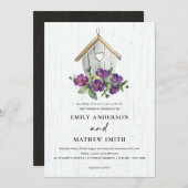 WEISSER HOLZ RUSTISCHES BLUMENBIRDHOUSE EINLADUNG (Vorne/Hinten)