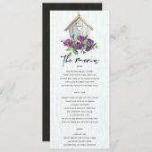 WEISSER HOLZ RUSTISCHES BLUMENBIRDHOUSE MENÜKARTE (Vorne/Hinten)