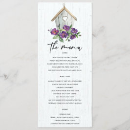 WEISSER HOLZ RUSTISCHES BLUMENBIRDHOUSE MENÜKARTE