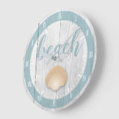 Weißer hölzerner Druckküstenseashell u. Seaglass Große Wanduhr (Winkel)