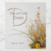 Weißer Holzfall Blume Weinetiketten Weinetikett (Einzelnes Label)