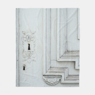 Weißer Holzrahmen Fleecedecke