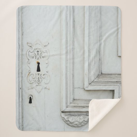 Weißer Holzrahmen Sherpadecke (Vorderseite)