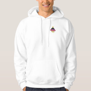 Weißer Hoodie der alien-Abduktions-Männer Zip