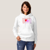 Weißer Hoodie der Herz-Überraschungs-Frauen der (Vorne ganz)