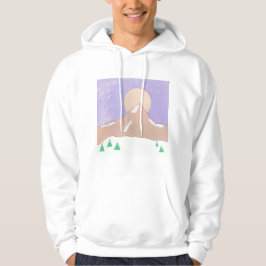 Weißer Hoodie mit cooler Bergszene