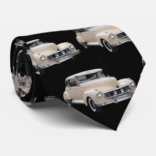 Weißer Hotrod 1940er Jahre Autodesign Krawatte