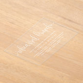 Weißer Hübscher Kalligraphie Probe Brunch Acryleinladungen (Ablage )