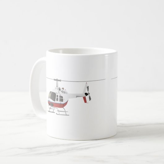 Weißer Hubschrauber Kaffeetasse (Vorderseite Links)