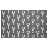 Weißer Hummer auf Grauem/Grau Stoff (Fat Quarter (45,7 x 55,9 cm))