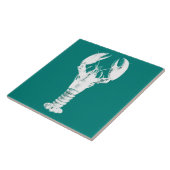 Weißer Hummer auf Türkis / Aquamarin Fliese (Seite)