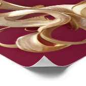 Weißer Hummingvogel auf Rot Poster (Ecke)