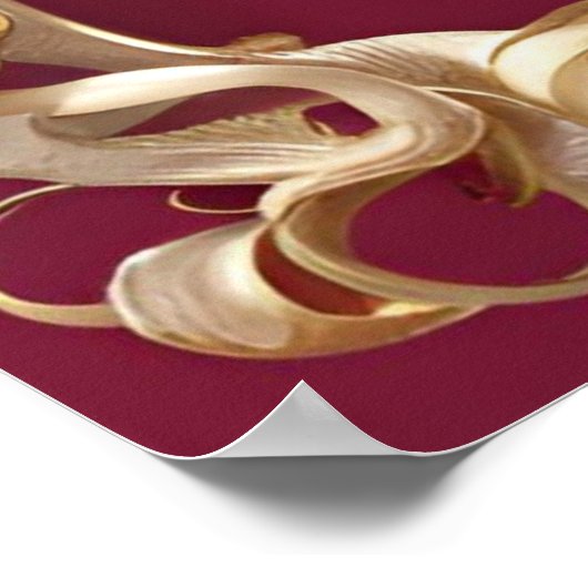 Weißer Hummingvogel auf Rot Poster (Ecke)