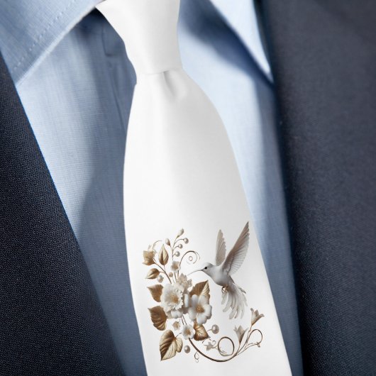 Weißer Hummingvogel Krawatte