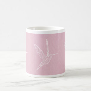 Weißer Hummingvogel Rosa Hintergrund Kaffeetasse