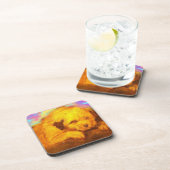 Weißer Hund Getränkeuntersetzer (Rechte Seite)