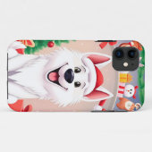 Weißer Hund in Weihnachtsmannmütze Case-Mate iPhone Hülle (Rückseite (Horizontal))
