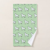 Weißer Hund Mintgrün Badhandtuch Set (Handtuch)