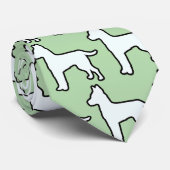 Weißer Hund Mintgrün Krawatte (Gerollt)