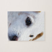 Weißer Hund mit faulen Augen, BESTE FREUNDIN von T Puzzle (Horizontal)