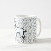 Weißer Hund mit Schleife Kaffeetasse (VorderseiteRechts)