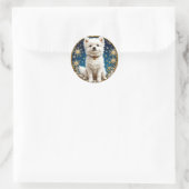 Weißer Hund Runder Aufkleber (Tasche)