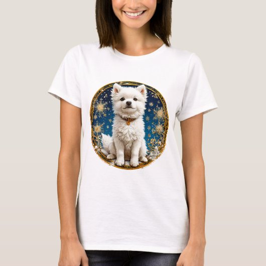 Weißer Hund T-Shirt (Vorderseite)