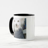 Weißer Hundetragende Kleidung Tasse (Vorderseite Links)