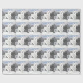 Weißer Husky vor dem Hintergrund des Winters  Geschenkpapier (Flach)