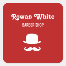 Weißer Hut und Schnurrbart Silhouette rot