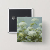 Weißer Hydrangea-Garten Button (Vorne & Hinten)