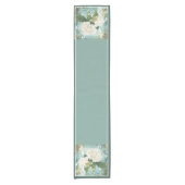 Weißer Hydrangea-kurzer Tischläufer (Vorderseite)