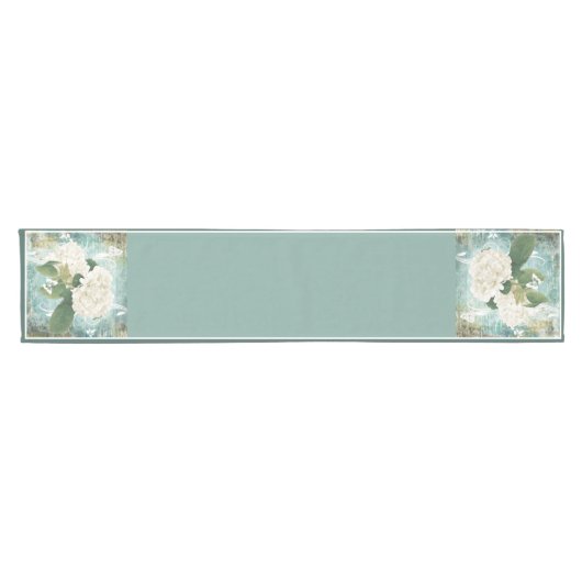 Weißer Hydrangea-kurzer Tischläufer (Horizontal)