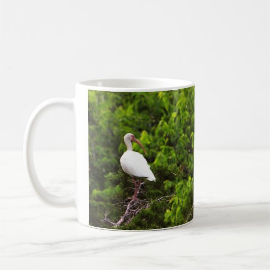 Weißer Ibis-Vogel-Foto-Becher Kaffeetasse (Links)