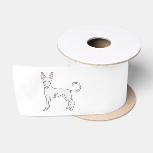 Weißer Ibizan Hound Glatthaar Cartoon-Hunde Satinband