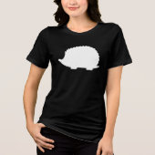 Weißer Igel Tri-Blend Shirt (Vorderseite)