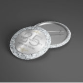 Weißer Imitat Diamanten 25. Geburtstag Button