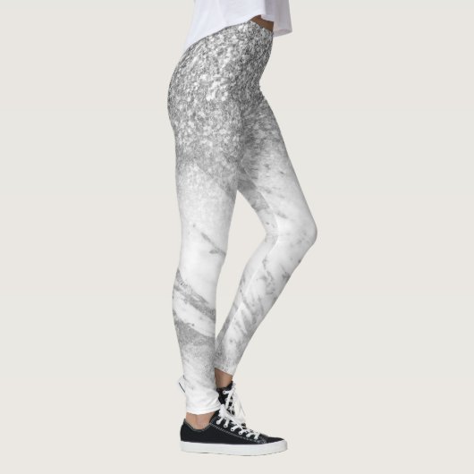 Weißer Imitat und Glitzer ombre Leggings (Rechts)