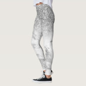 Weißer Imitat und Glitzer ombre Leggings (Links)