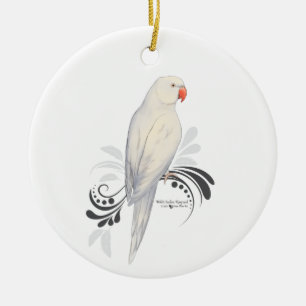 Weißer Indianerpahn Keramik Ornament